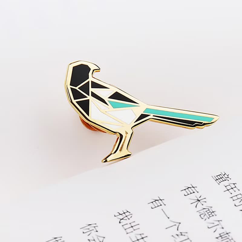 喜鵲胸針高檔琺琅徽章日系西裝鍍金復古小香風精緻禮物