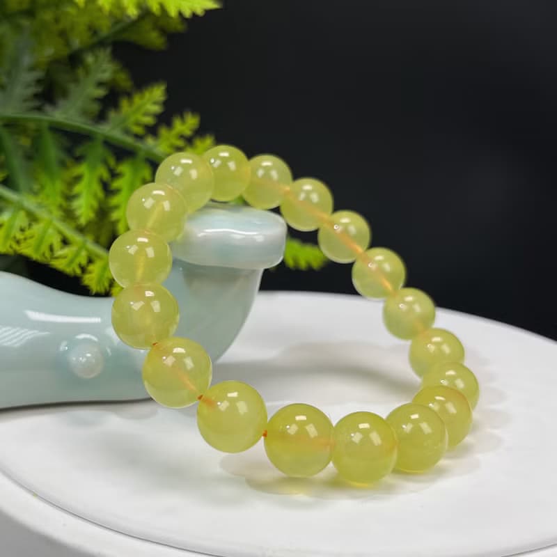 高品質天然澳洲金葡萄石手串冰種透體黃金葡萄石手錬女單圈11mm