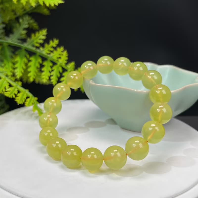 高品質天然澳洲金葡萄石手串冰種透體黃金葡萄石手錬女單圈11mm
