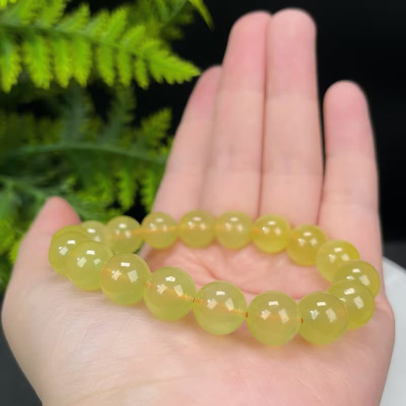 高品質天然澳洲金葡萄石手串冰種透體黃金葡萄石手錬女單圈11mm