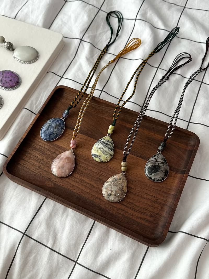 【復古】半寶石編織繩項鏈 古典款 男女配飾 生日聖誕禮物 記念日