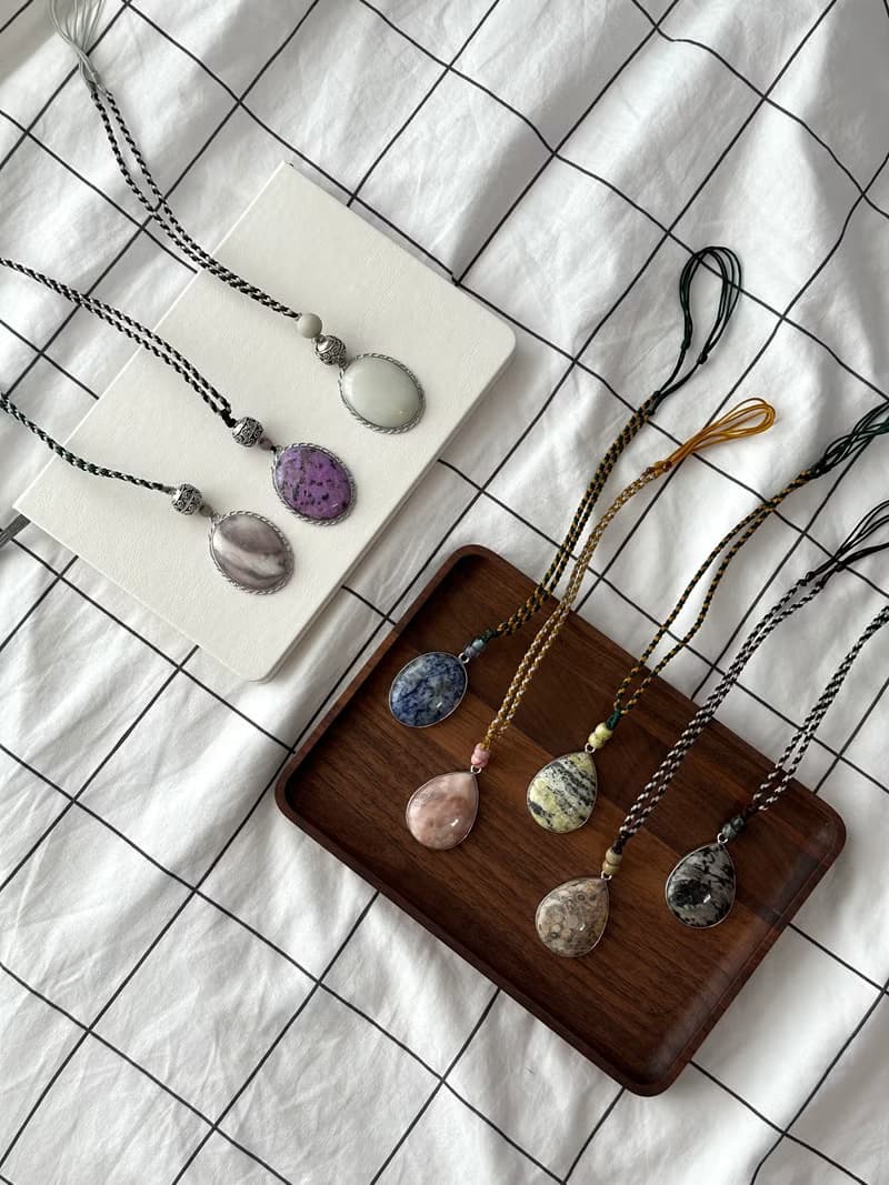 【復古】半寶石編織繩項鏈 古典款 男女配飾 生日聖誕禮物 記念日