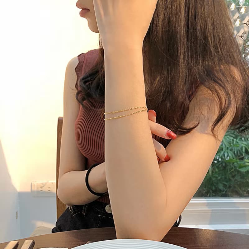 片片K金雙層手鍊