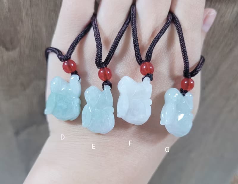 【親翠】天然翡翠 基本版半立體各色冰兔兔項鍊 | 生肖兔年禮物