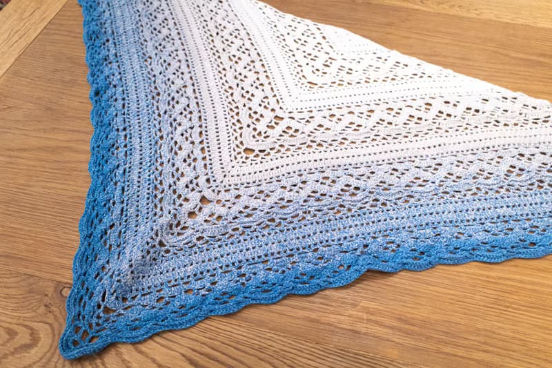 漸層色-三角披肩-編織-編織披肩