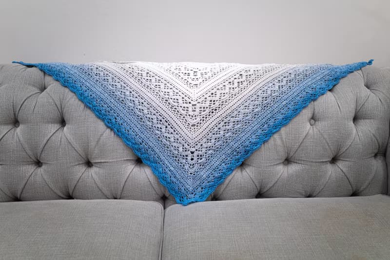 漸層色-三角披肩-編織-編織披肩