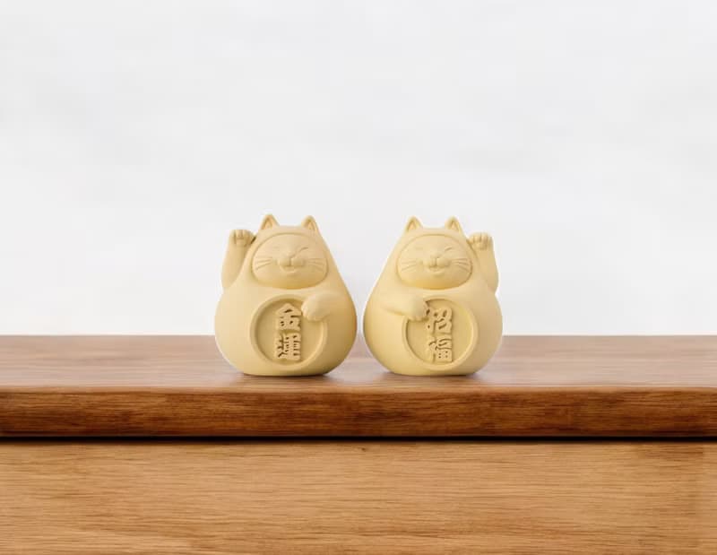 【送禮首選】胖胖招財招福貓一對(小) 招財黃