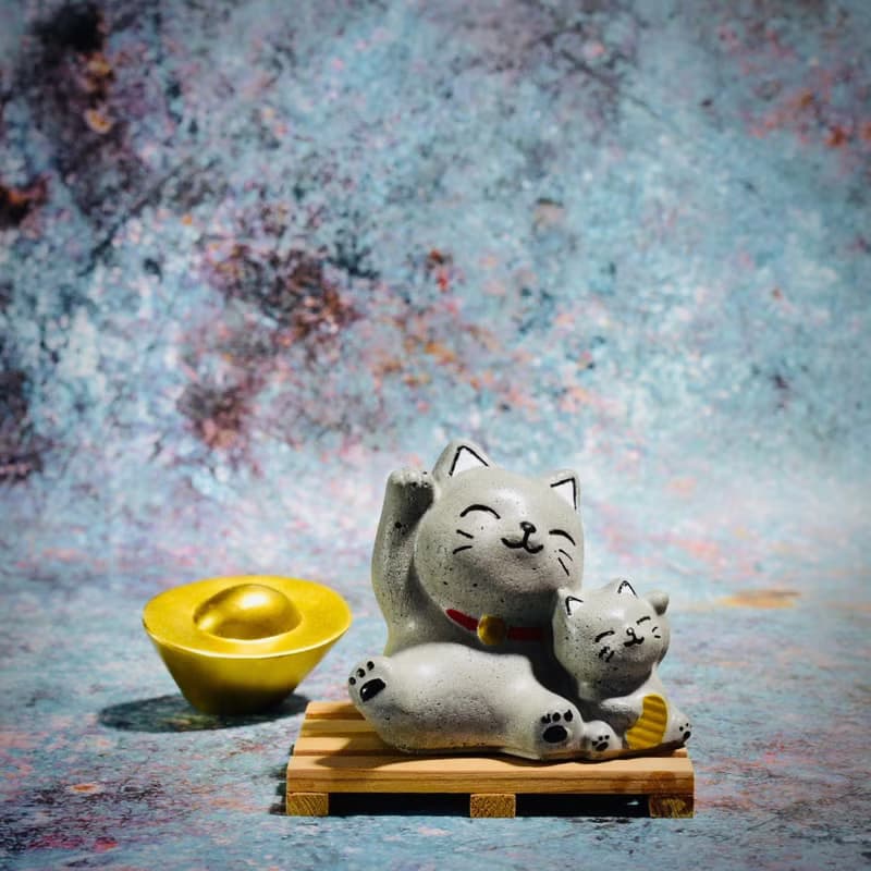 水泥製招財貓組