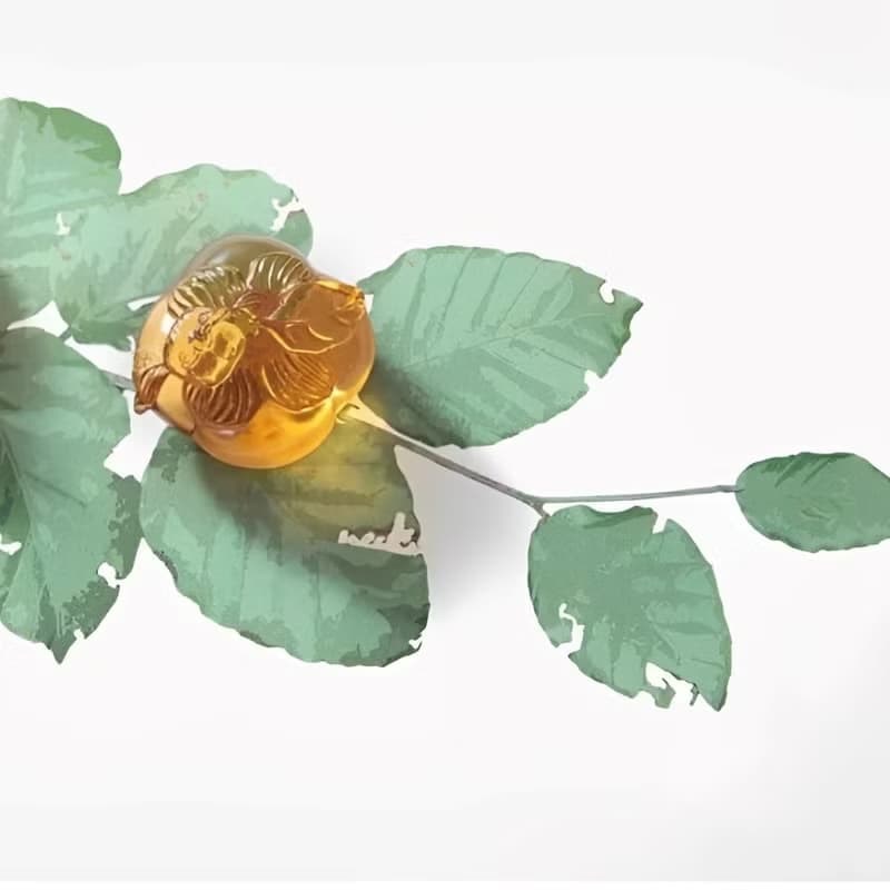 好事連連 單柿含琉璃牡丹花紋飾底座 母親節/事事好事