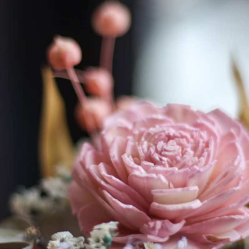 石膏擴香桌花-主花索拉花款 香氛擺飾 永生桌花 辦公療癒小物