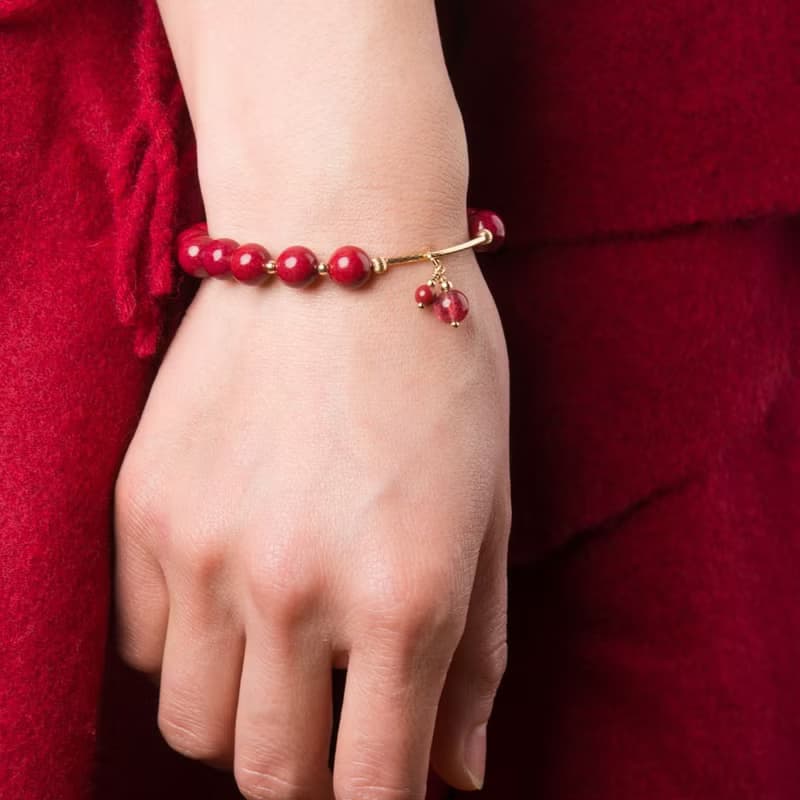 紫金砂硃砂14K包金手鍊 | 辟邪防小人新年禮物化太歲