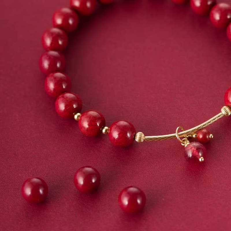 紫金砂硃砂14K包金手鍊 | 辟邪防小人新年禮物化太歲