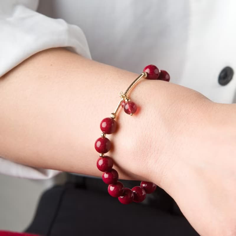 紫金砂硃砂14K包金手鍊 | 辟邪防小人新年禮物化太歲