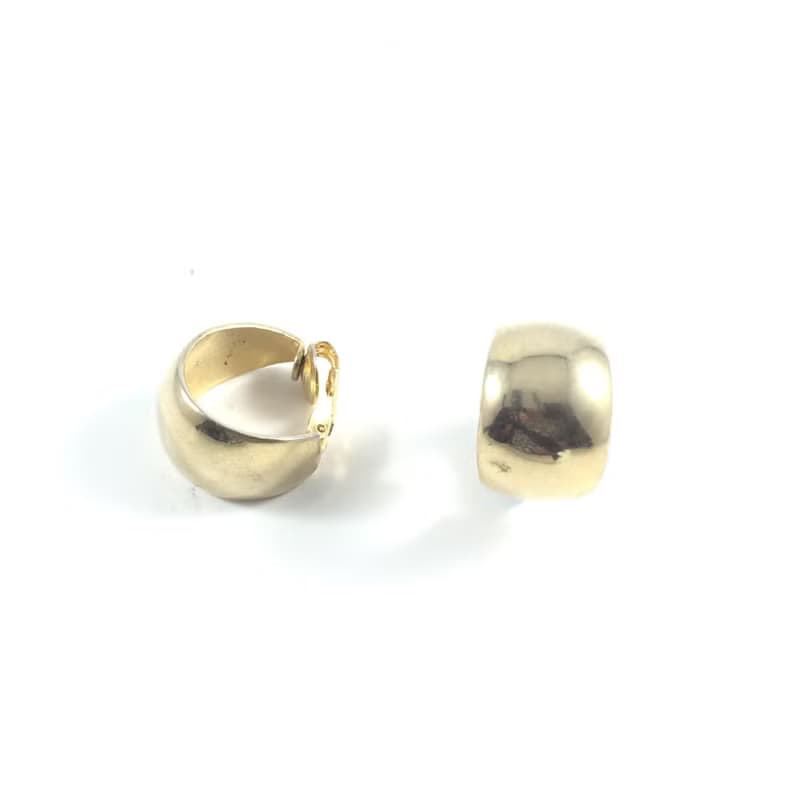 Vintage Gold Hoops 70' Clip On Earrings