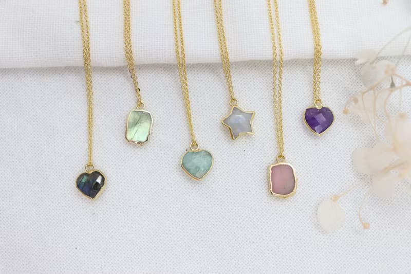 Adorable Gemstone Necklace for Boho Babes Handcrafted Sparkling Gemstone Heart