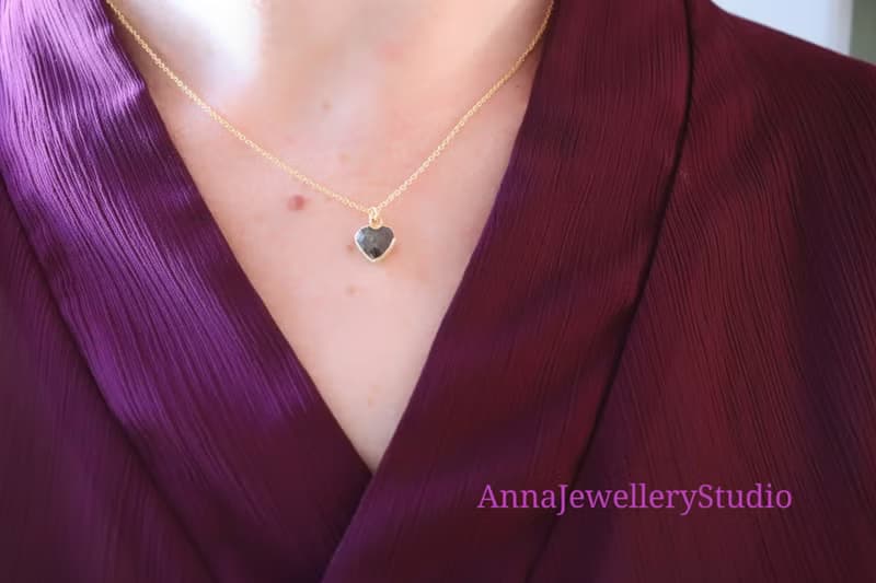 Adorable Gemstone Necklace for Boho Babes Handcrafted Sparkling Gemstone Heart