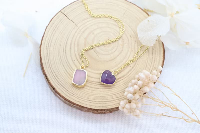 Adorable Gemstone Necklace for Boho Babes Handcrafted Sparkling Gemstone Heart