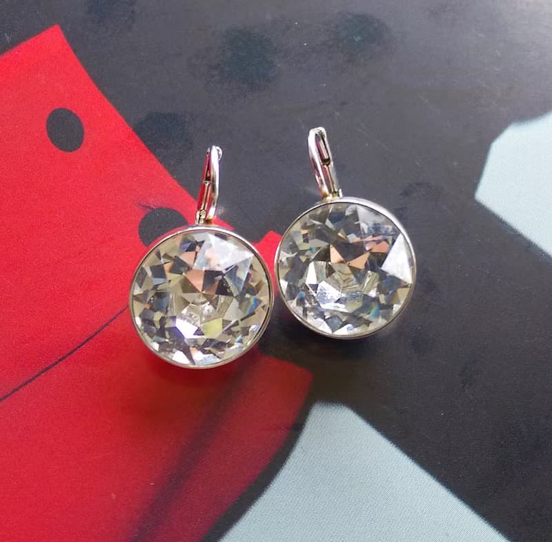 Vintage Jewelry 西洋古董飾品 SWAROVSKI  簡約小圓鑽 針式耳環