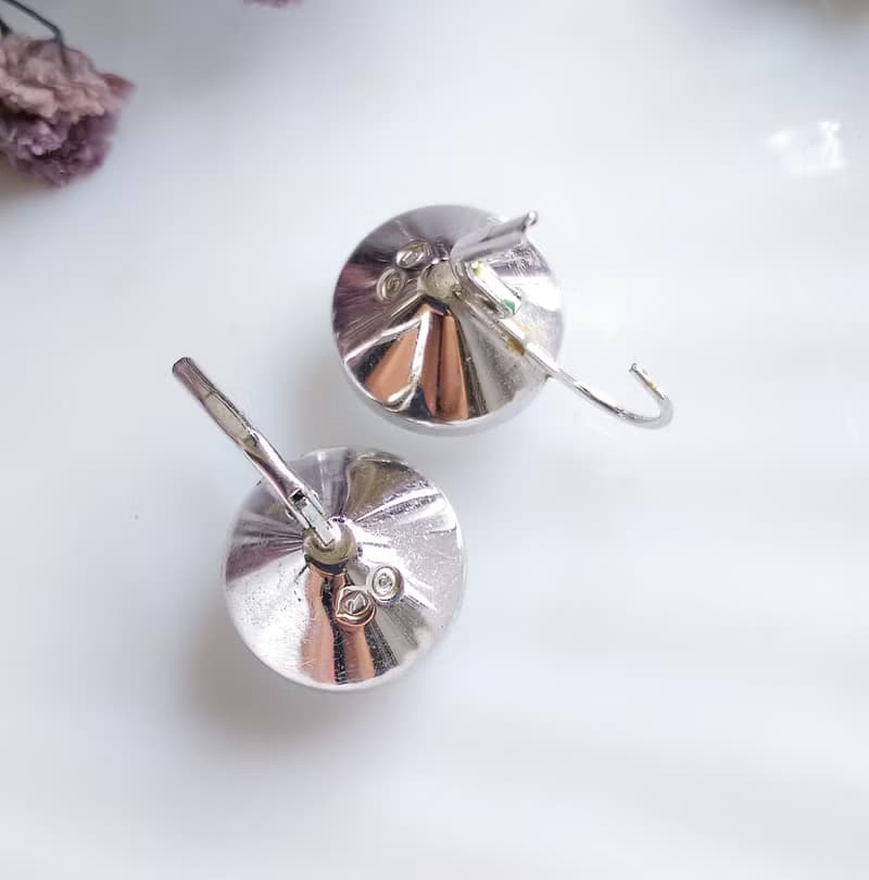 Vintage Jewelry 西洋古董飾品 SWAROVSKI  簡約小圓鑽 針式耳環