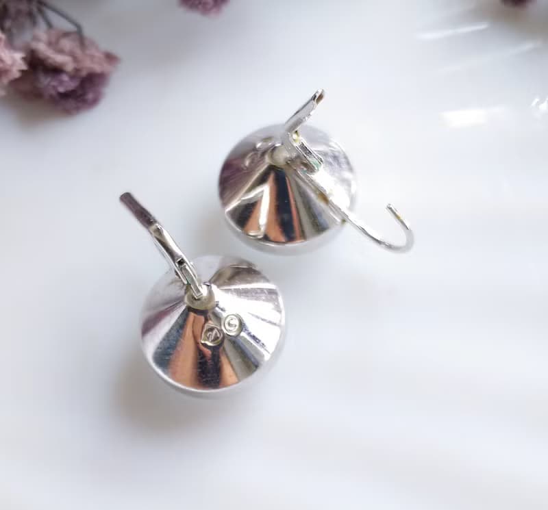 Vintage Jewelry 西洋古董飾品 SWAROVSKI  簡約小圓鑽 針式耳環