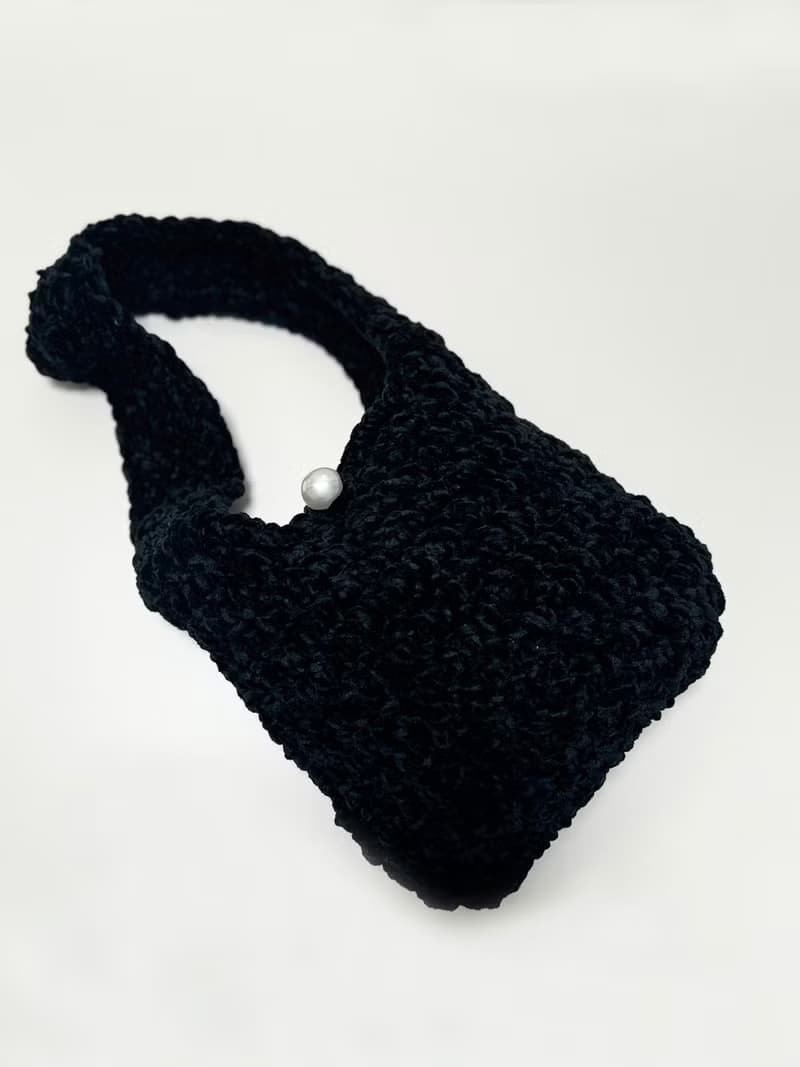 鈎織絲絨側孭袋