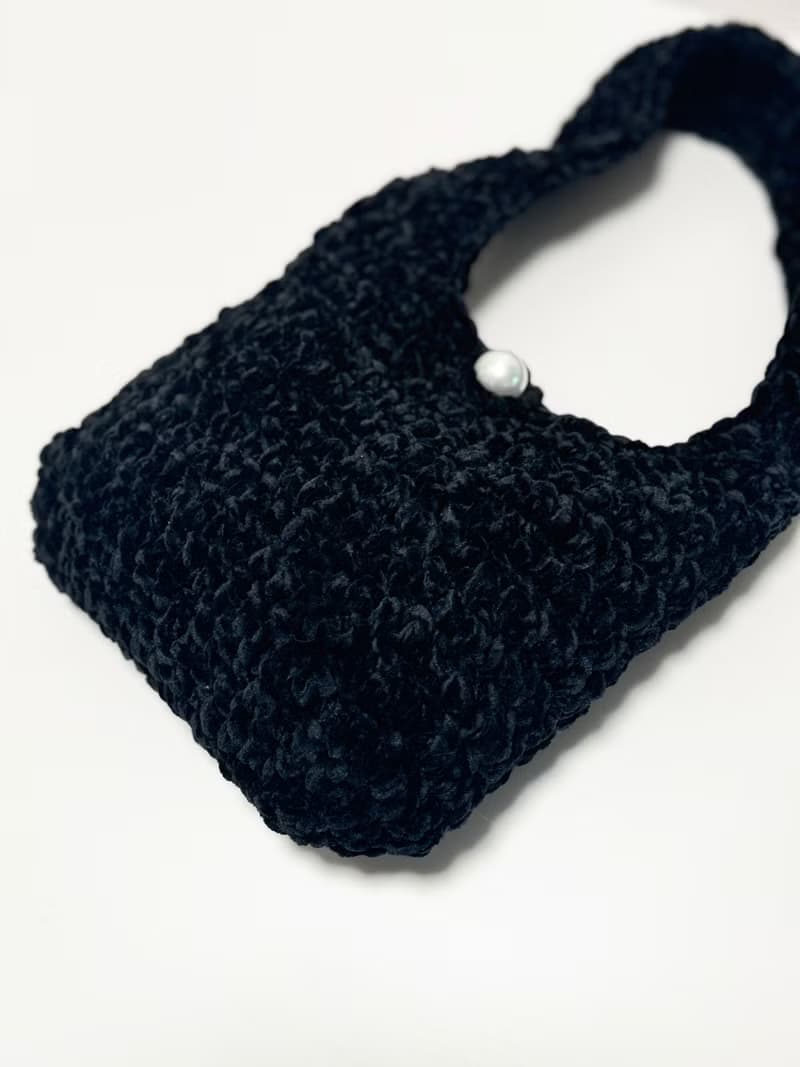 鈎織絲絨側孭袋