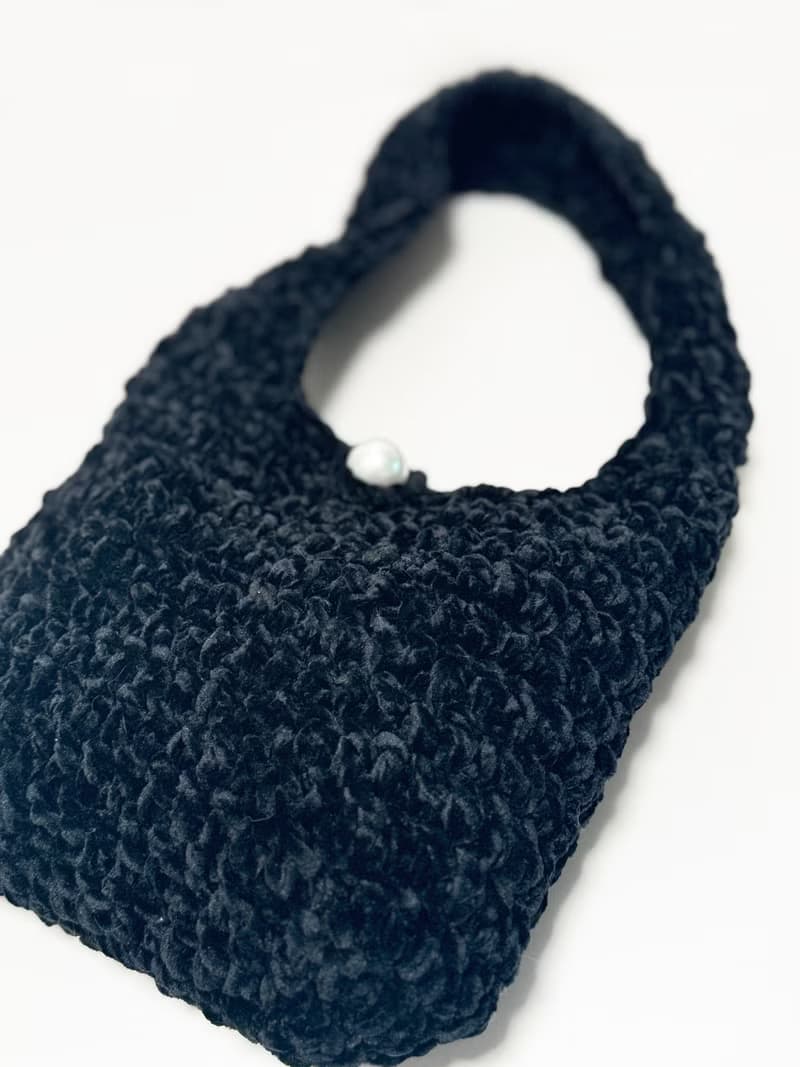 鈎織絲絨側孭袋