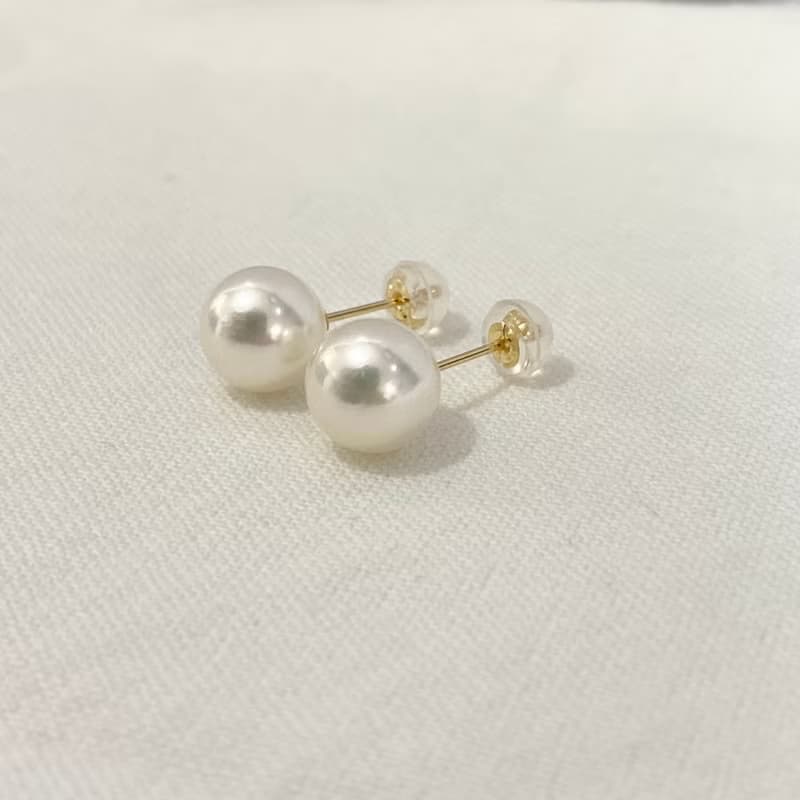单粒珍珠耳钉 7-7.5/7.5-8/8-8.5/8.5-9毫米黑色Akoya珍珠