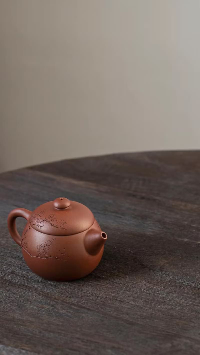 送禮紫砂壺茶壺宽口文旦 梅花款  把玩器 80cc 选用优质老紫泥 泥