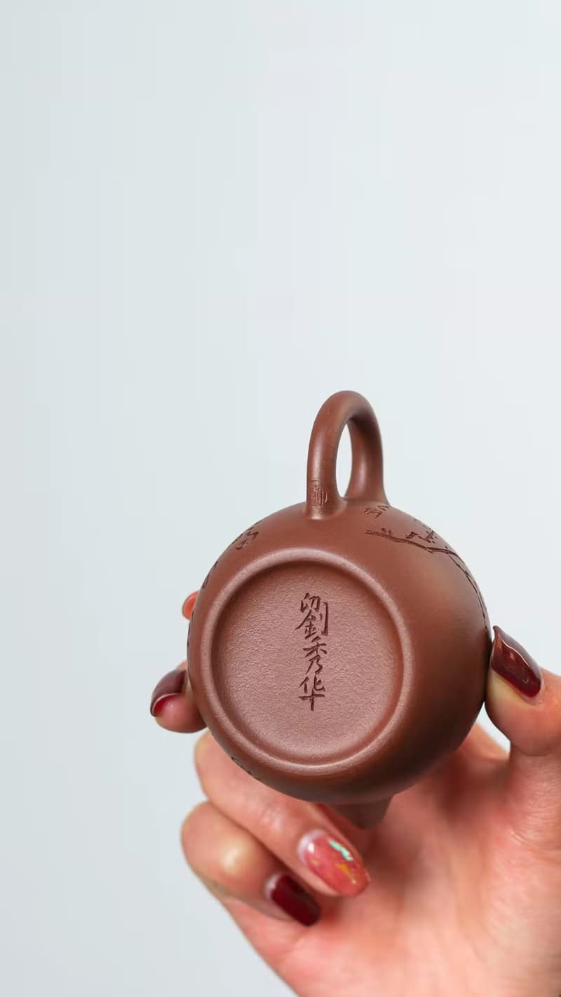 送禮紫砂壺茶壺宽口文旦 梅花款  把玩器 80cc 选用优质老紫泥 泥