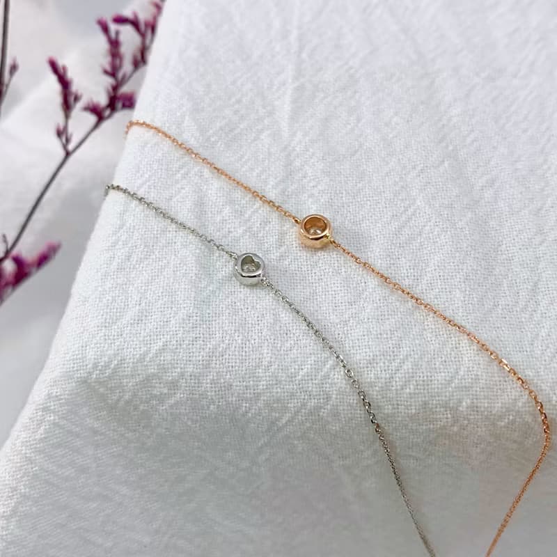 14K | 心心相印包鑽9分_手鍊