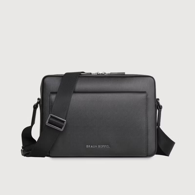 【滿3999送鑰匙圈】紐瓦斯 橫式斜背包-黑色/BF534-62-BK