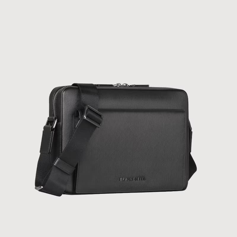 【滿3999送鑰匙圈】紐瓦斯 橫式斜背包-黑色/BF534-62-BK