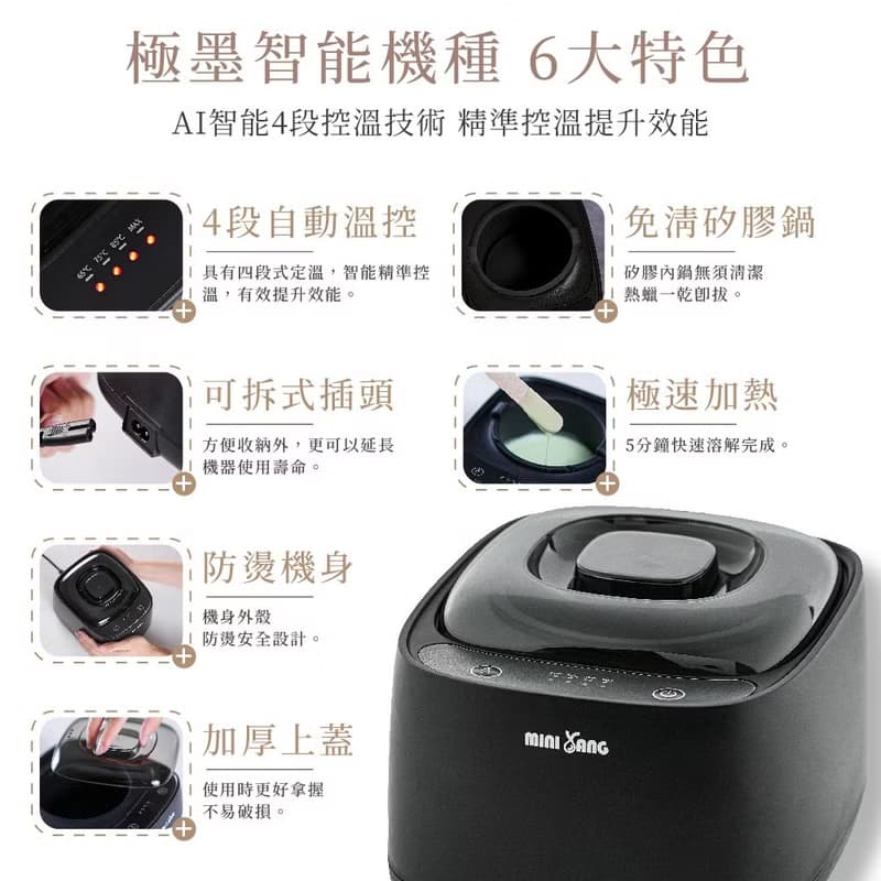 極致低痛感 熱蠟除毛組【MINI YANG】 市售蠟豆唯一添加保濕成分
