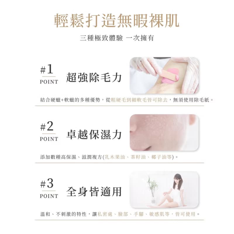 極致低痛感 熱蠟除毛組【MINI YANG】 市售蠟豆唯一添加保濕成分