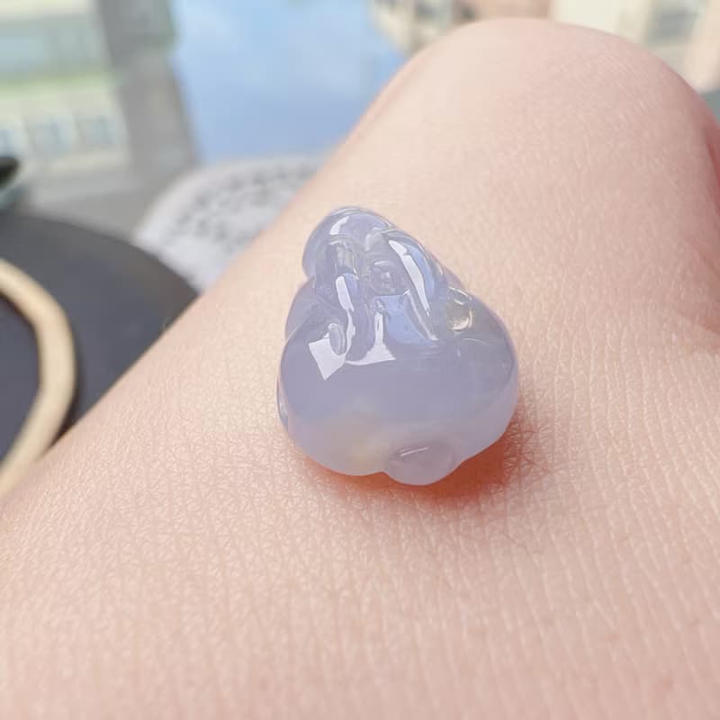 冰種紫羅蘭翡翠小兔子 | 天然緬甸A貨翡翠 | 送禮