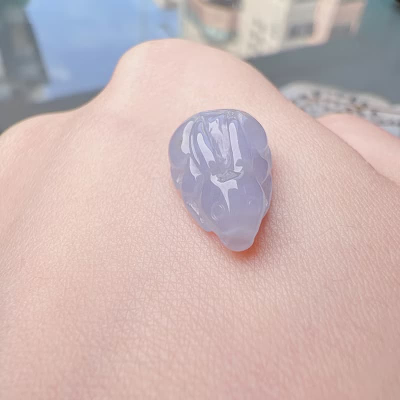 冰種紫羅蘭翡翠小兔子 | 天然緬甸A貨翡翠 | 送禮