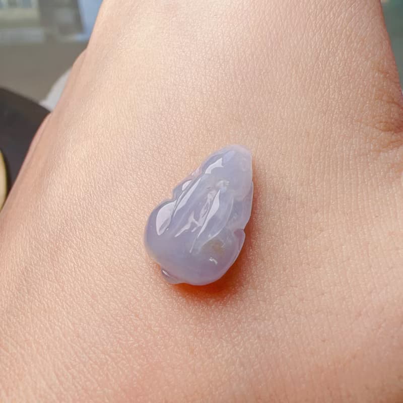 冰種紫羅蘭翡翠小兔子 | 天然緬甸A貨翡翠 | 送禮