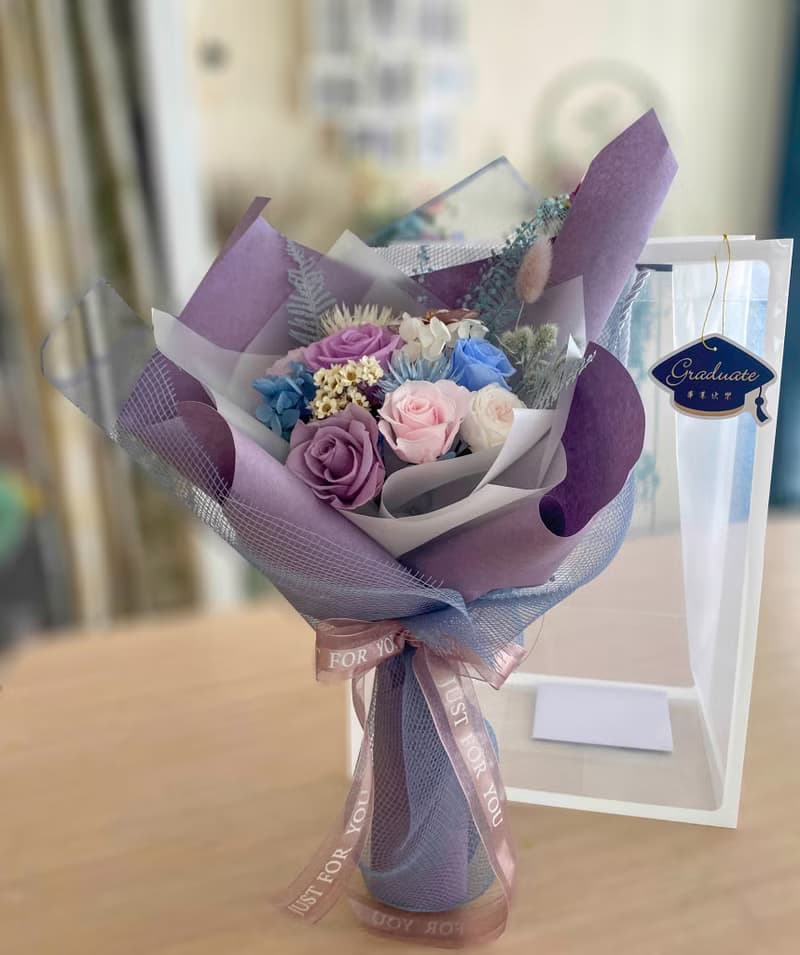 永生玫瑰花束 畢業花束 情人節花束 韓式花束 祝賀 禮物