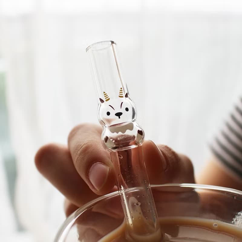 霧林造型玻璃吸管-山羊