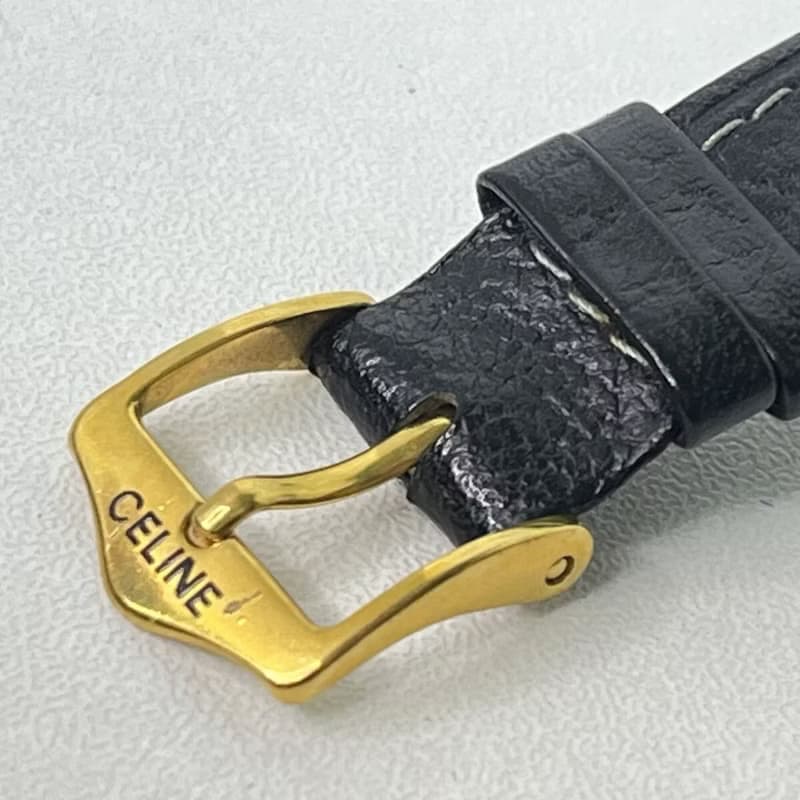 絕版古董包中古二手Celine馬車黑金色皮革帶女裝手腕錶飾品禮物