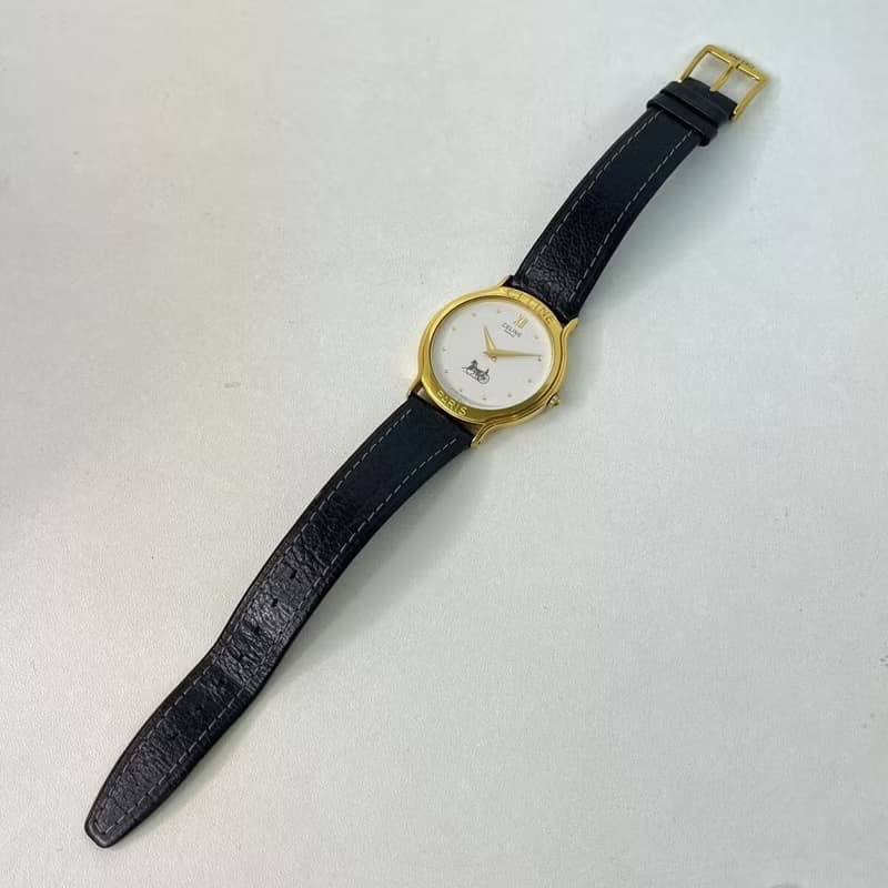 絕版古董包中古二手Celine馬車黑金色皮革帶女裝手腕錶飾品禮物