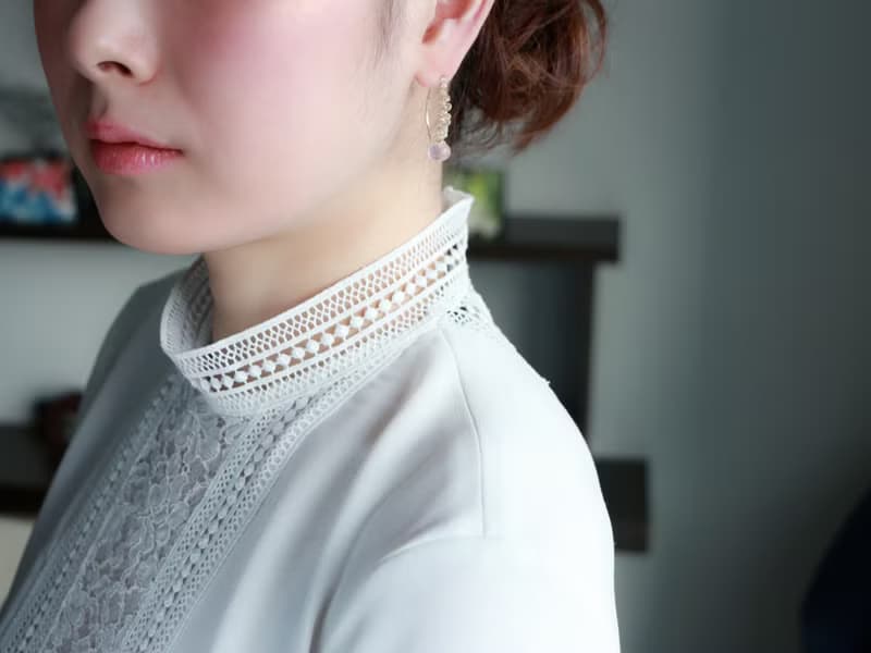 14kgf- rose quartz jewel marquise pierced earrings 不能改耳夾
