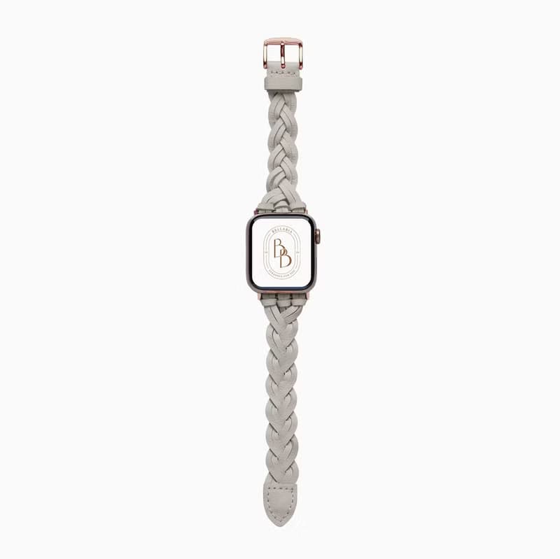 Apple Watch 灰色 女神編織 真皮 皮革 手錶 錶帶