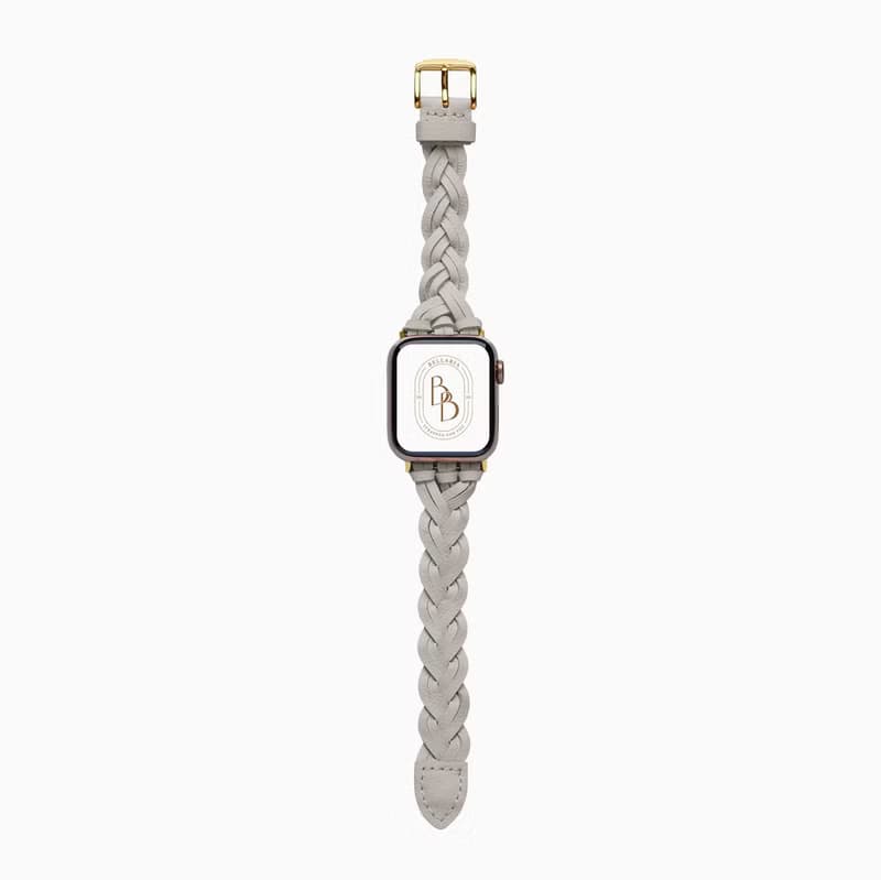Apple Watch 灰色 女神編織 真皮 皮革 手錶 錶帶