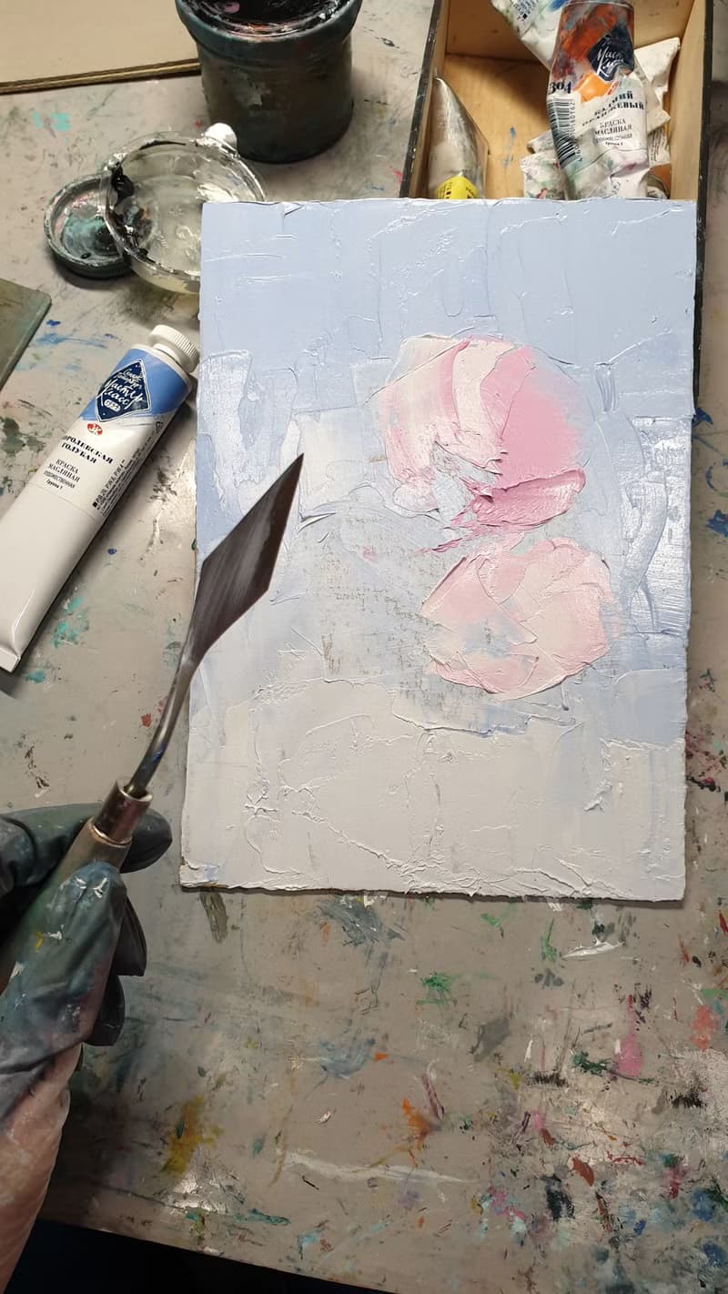 Pink Peony Oil Painting Floral Original Art Small Impasto Wall Art Peony Bouquet