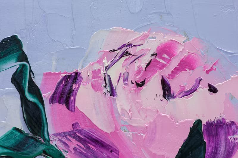 Pink Peony Oil Painting Floral Original Art Small Impasto Wall Art Peony Bouquet