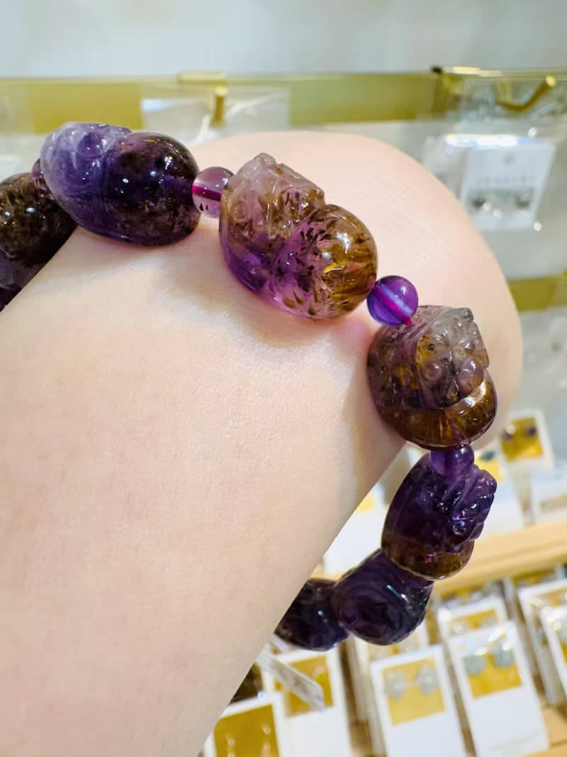 小資本天然貔貅紫鈦水晶15x11mm32.71g可通人體七輪提高靈性