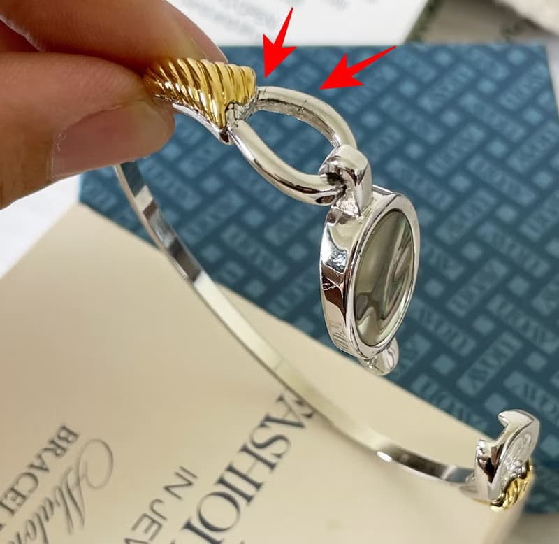 古董銀色人造貝殼手環 1976 AVON 有原裝盒 BR119