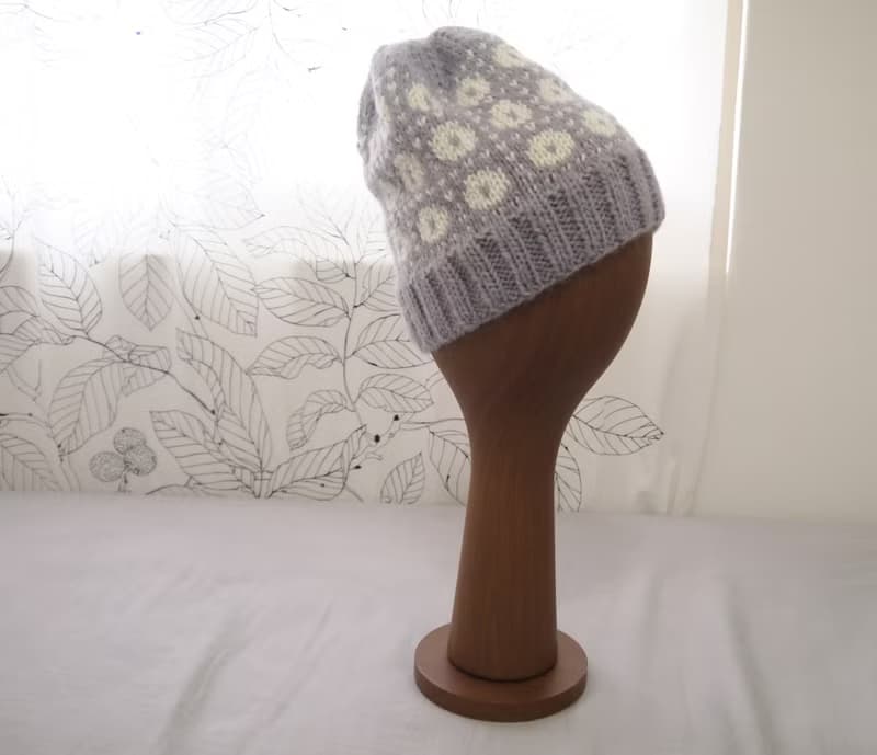 手作編織毛帽~雪花點點帽